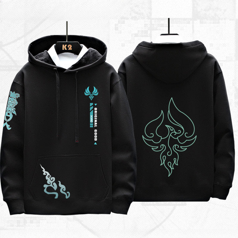 Unisex Xiao Game Print Casual Hoodie