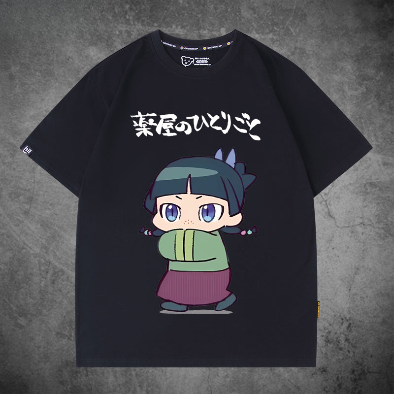 Girl's Anime Pattern Short Sleeve T-Shirt