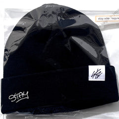 Versatile Stay Letter Embroidered Patch Knit Hat