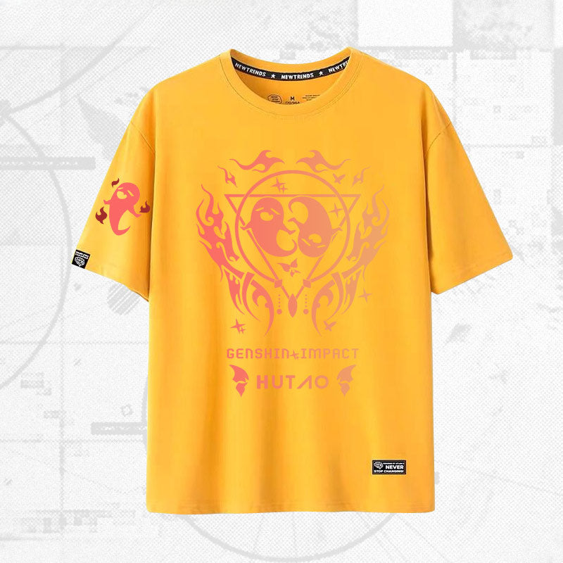 Unisex Game Hutao Casual Short-sleeved T-shirt