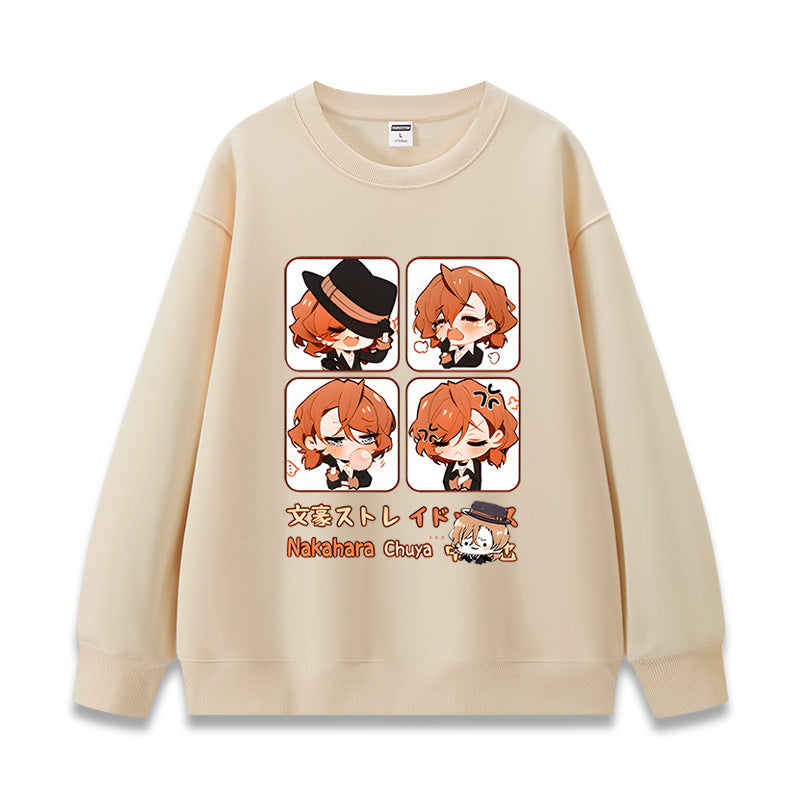 Unisex Anime Crew Neck Cotton Sweatshirt
