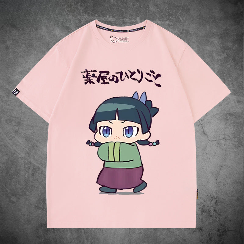 Girl's Anime Pattern Short Sleeve T-Shirt