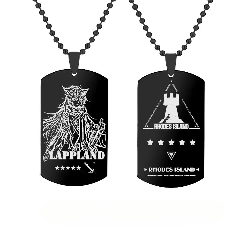 Game Character Stainless Steel Tag Necklace