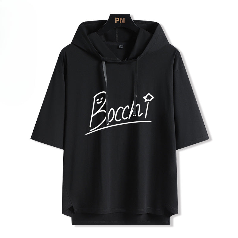 Casual Anime Hooded Short Sleeve T-Shirt