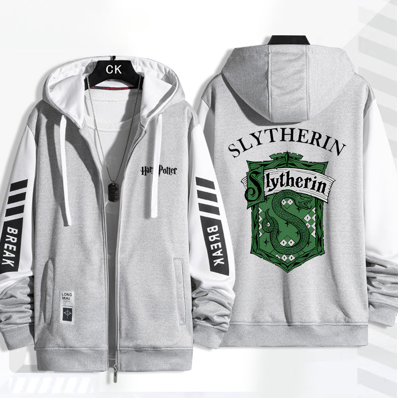 Casual Harry Hogwarts Print Zipper Jacket