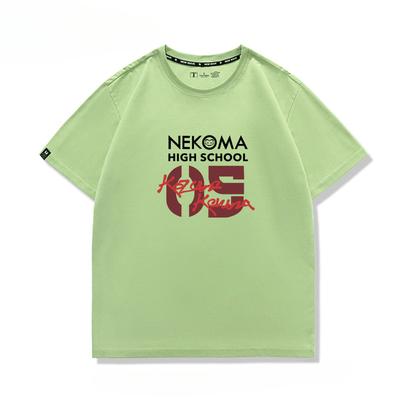 Unisex Nekoma High Short-sleeved Cotton T-shirt