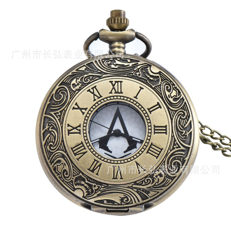Vintage Game Pocket Watch Necklace