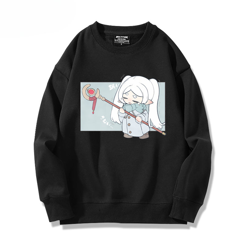 Women's Anime Printed Crew Neck Sweatshirt