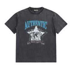 KARINA Same Printed Washed Short-sleeved T-shirt