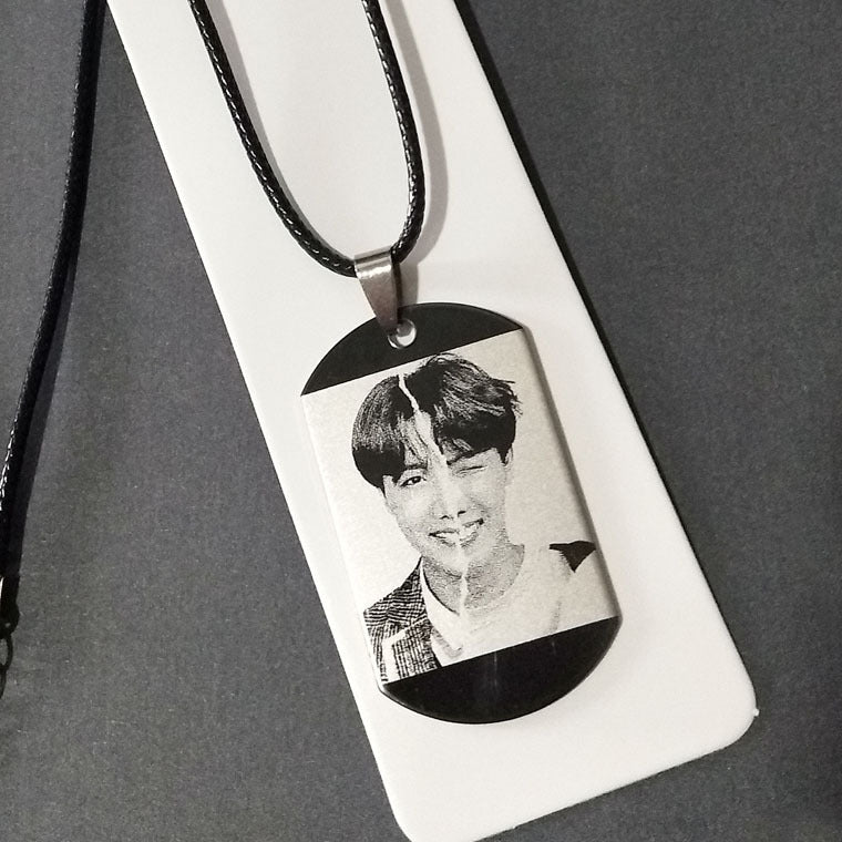 Kpop Photo Pendant Stainless Steel Necklace