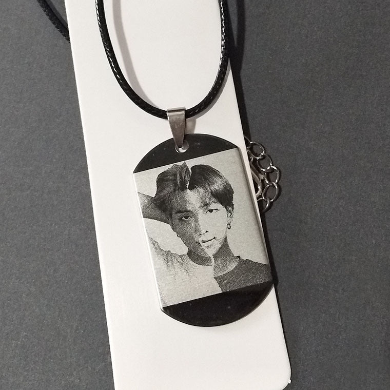 Kpop Photo Pendant Stainless Steel Necklace