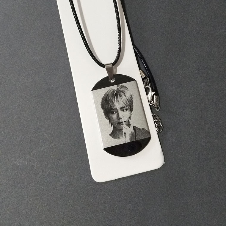 Kpop Photo Pendant Stainless Steel Necklace