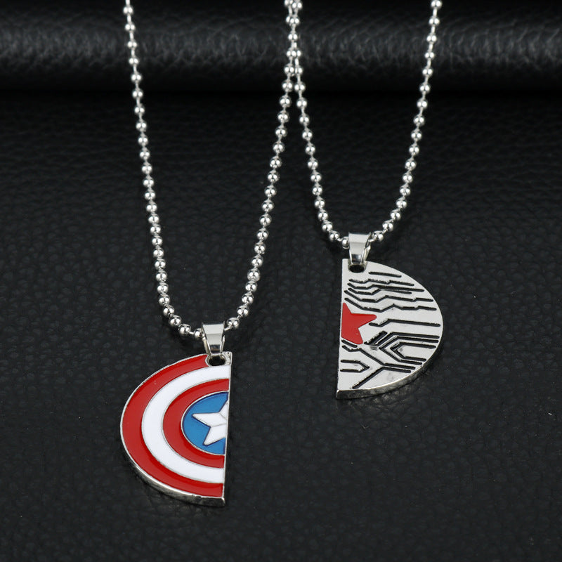 Captain & Bucky Stucky Couple Necklace