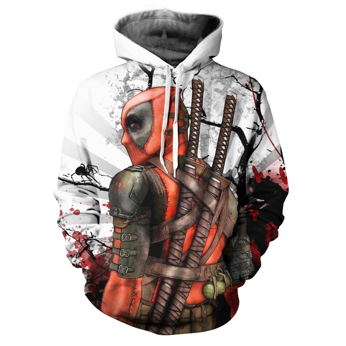 Chic Deadpool Digital Printed Loose Hoodie