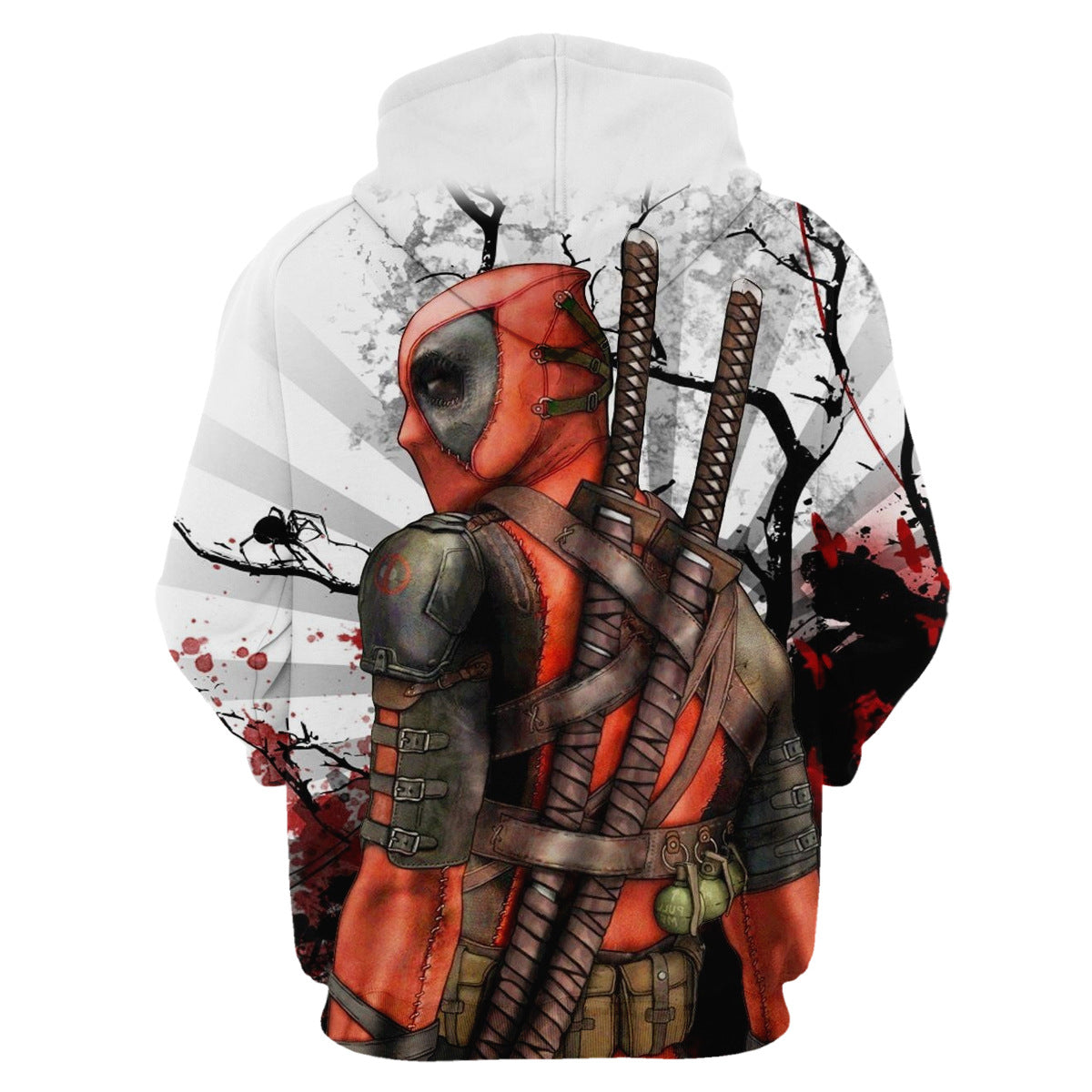 Chic Deadpool Digital Printed Loose Hoodie