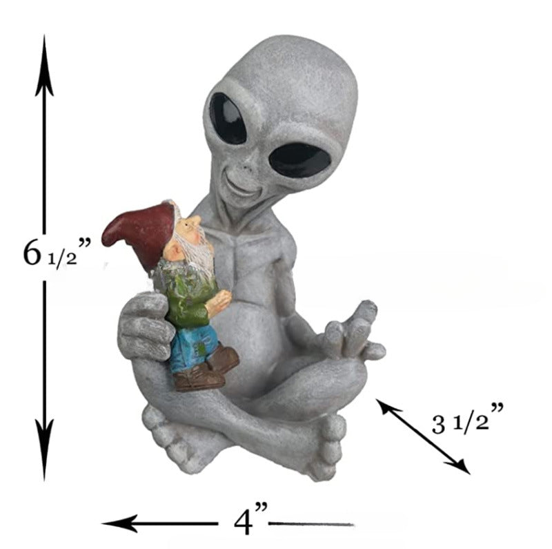 Alien Embrace Dwarf Garden Elf Ornament