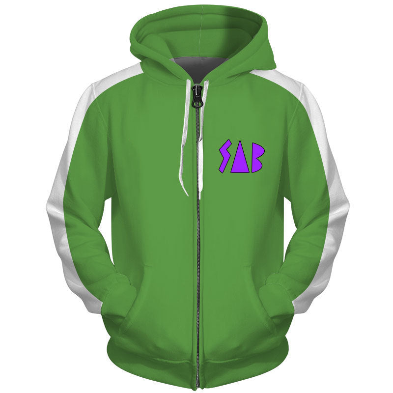 Unisex Casual Anime 3D Printed Zipper Cosplay Hoodie