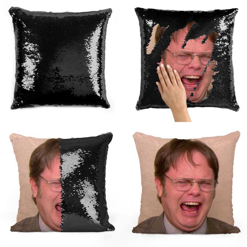 Dwight Sequined Printed Pillowcase Cover