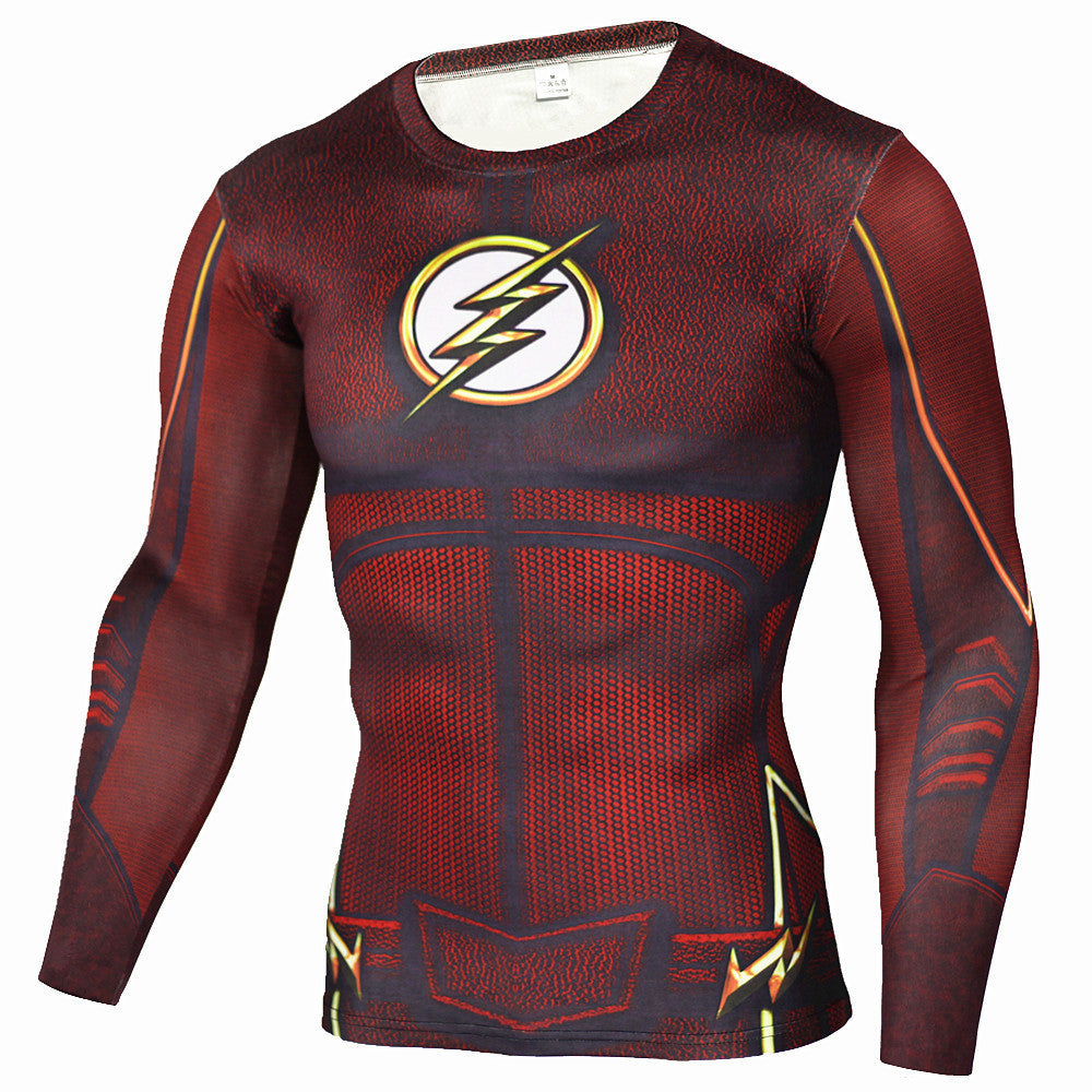 Men's Long Sleeve Elastic Digital Print T-Shirt