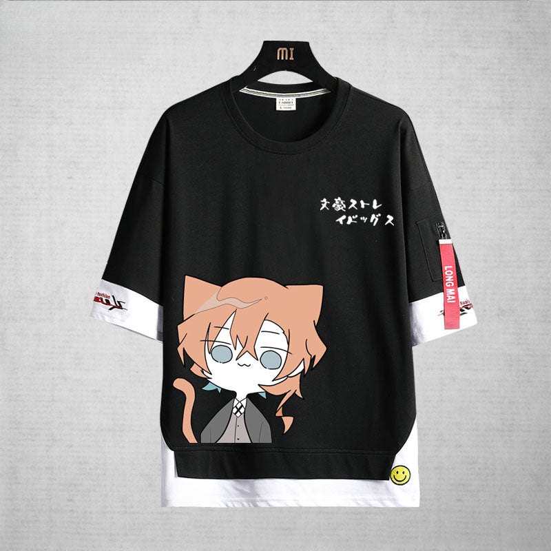 Chic Anime Cotton Loose Crew Neck T-Shirt