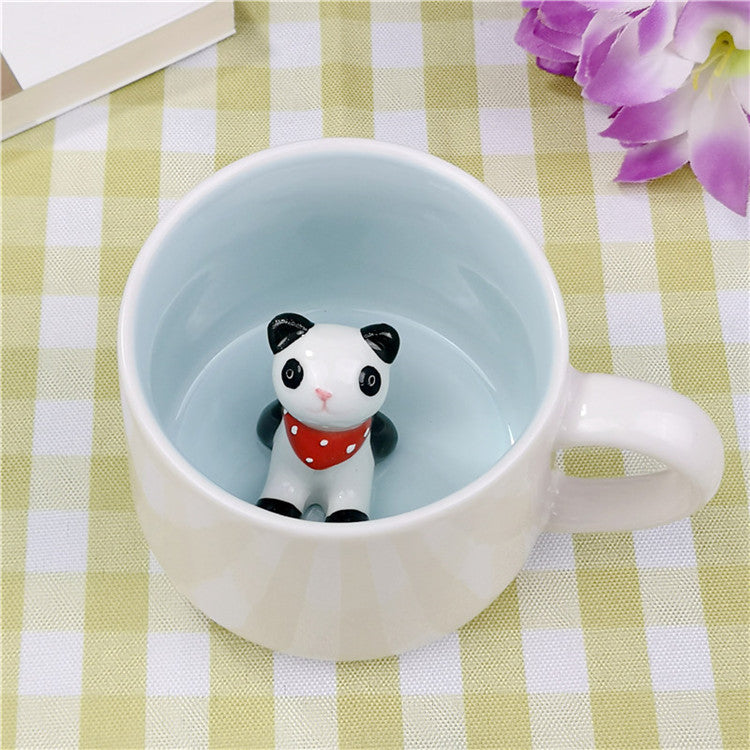 Cartoon Dog Panda Animal 3D Water Mug Gift Cup