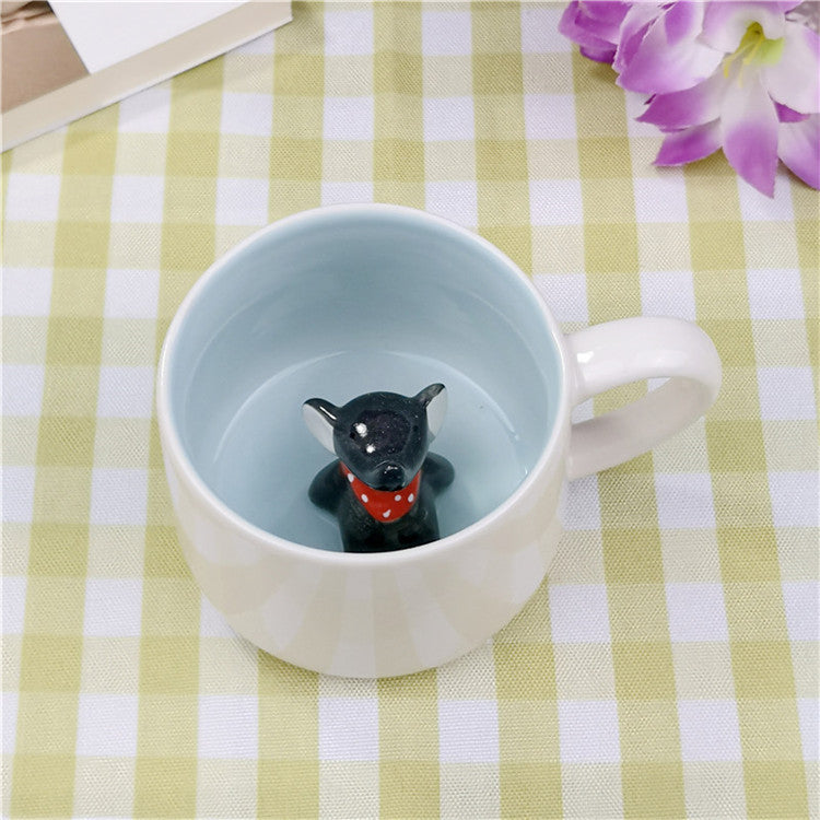 Cartoon Dog Panda Animal 3D Water Mug Gift Cup