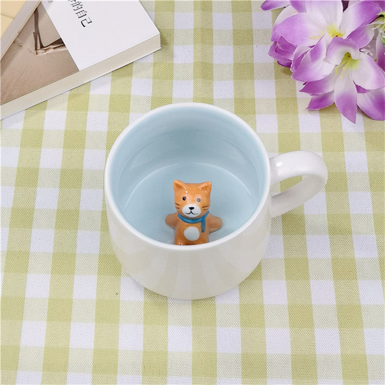 Cartoon Dog Panda Animal 3D Water Mug Gift Cup