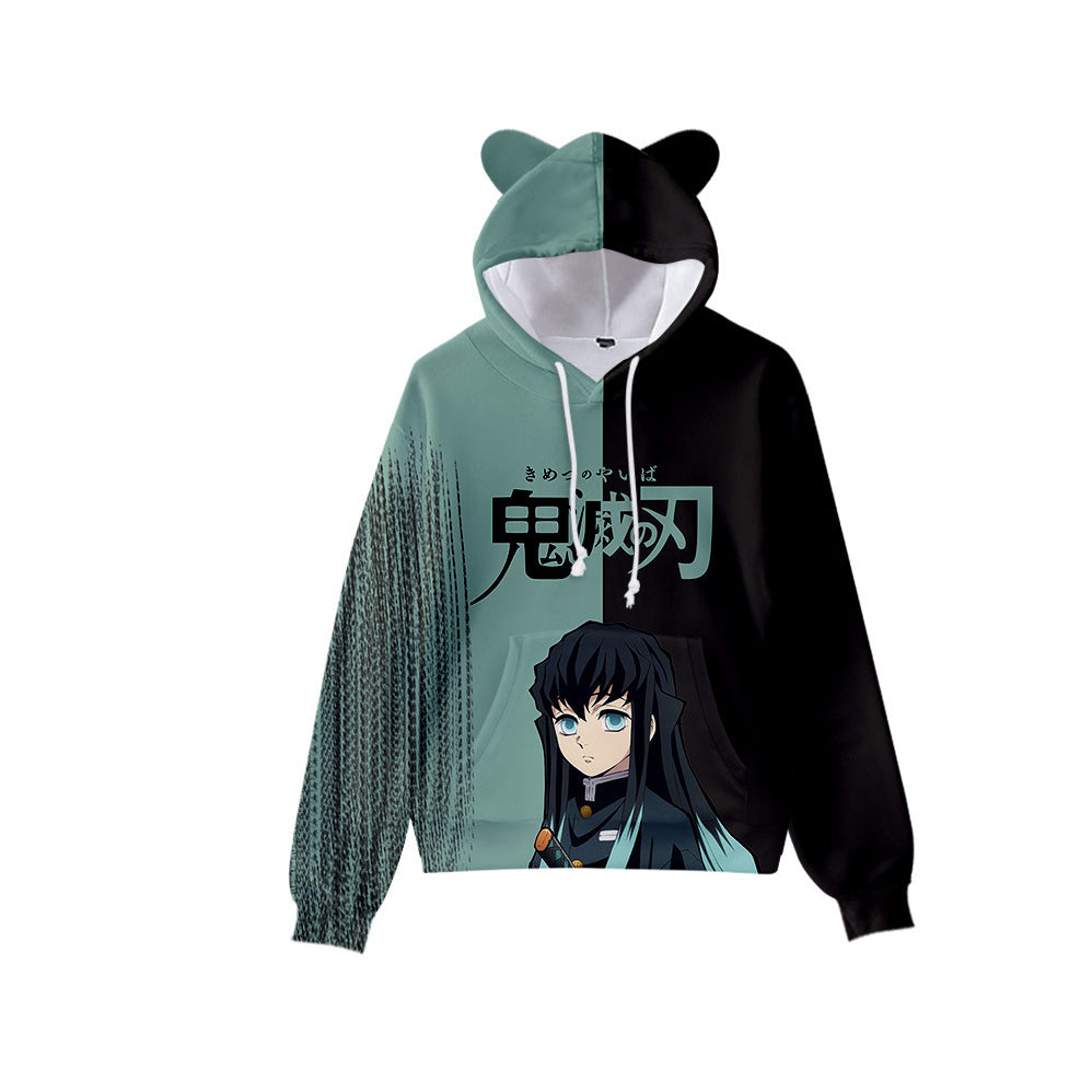 Cute Anime 3d Printed Cat Ears Hoodie