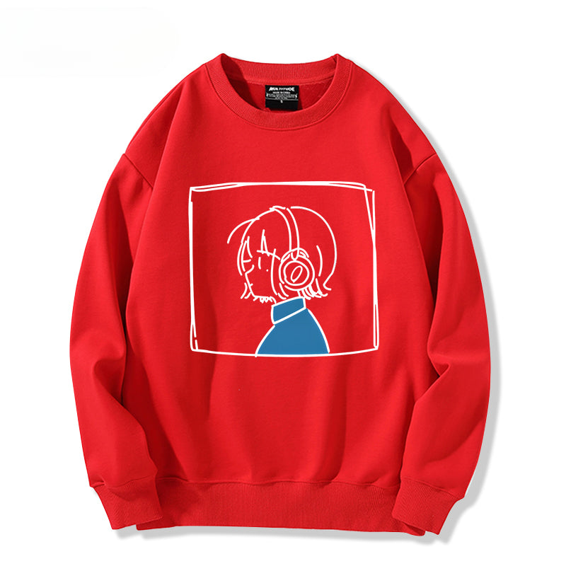 Girls' Anime Cos Loose Sweatshirt