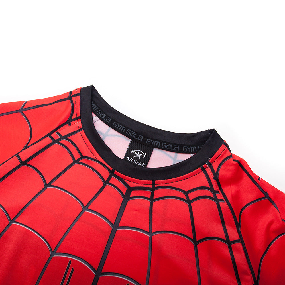 Men's Spider Cosplay Long Sleeved Sports T-shirt Slim Suit