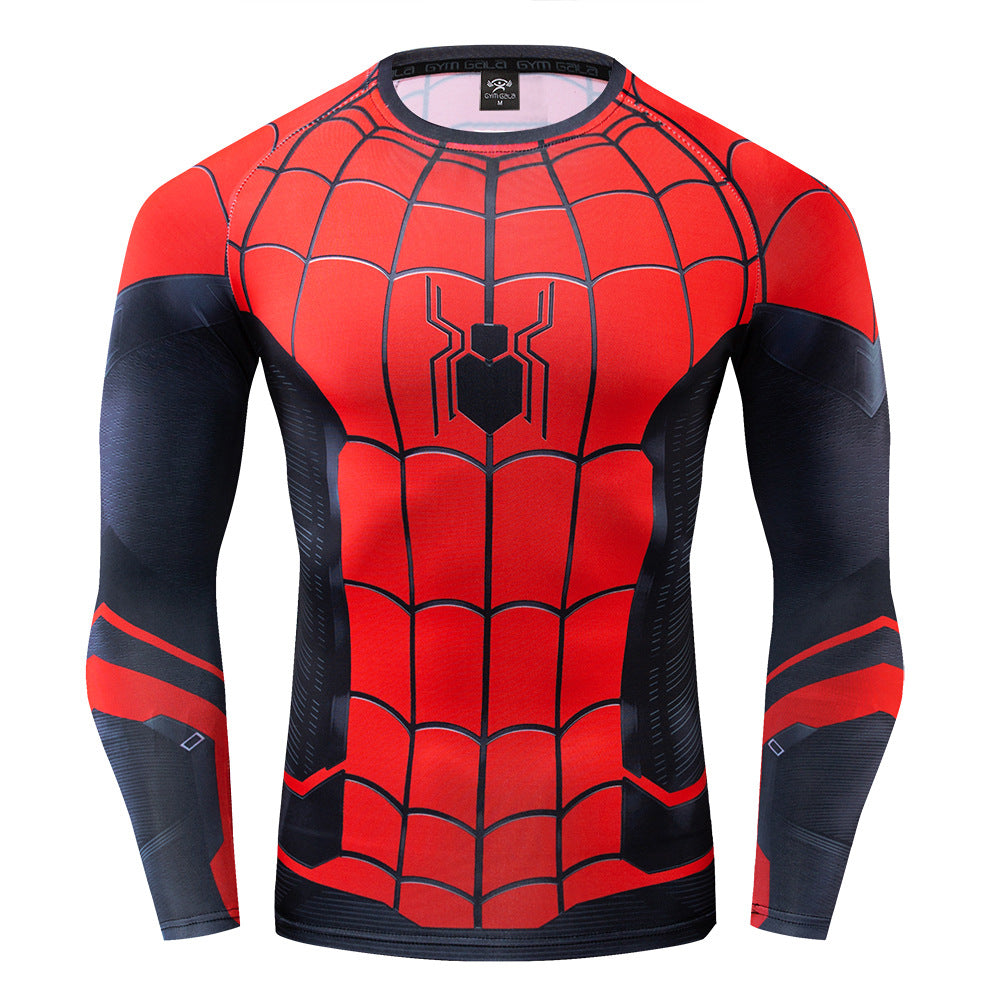 Men's Spider Cosplay Long Sleeved Sports T-shirt Slim Suit