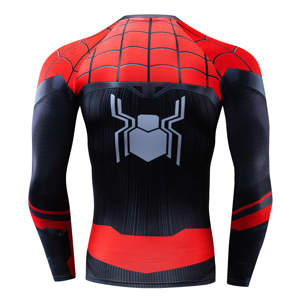 Men's Spider Cosplay Long Sleeved Sports T-shirt Slim Suit