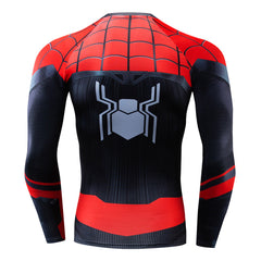 Men's Spider Cosplay Long Sleeved Sports T-shirt Slim Suit