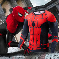 Men's Spider Cosplay Long Sleeved Sports T-shirt Slim Suit