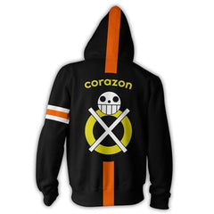 Trafalgar D. Water Law 3D Printed Zip Up Hoodie