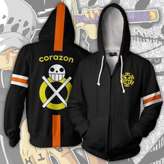 Trafalgar D. Water Law 3D Printed Zip Up Hoodie