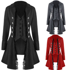 Women's Medieval Three-breasted Irregular Coat