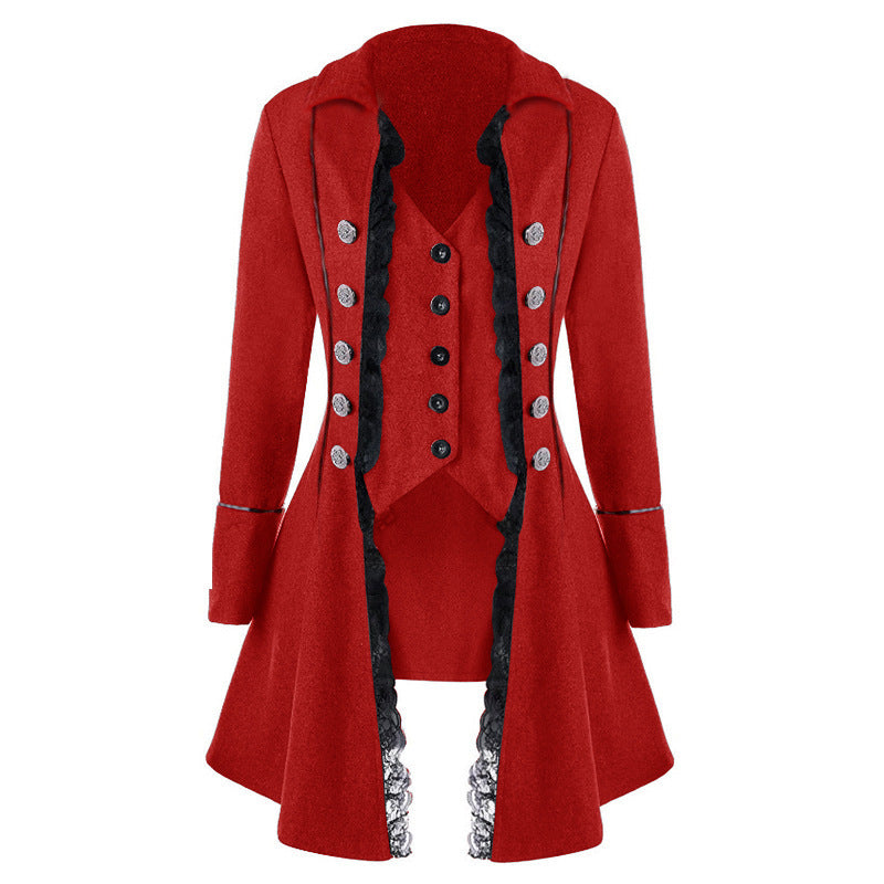 Women's Medieval Three-breasted Irregular Coat