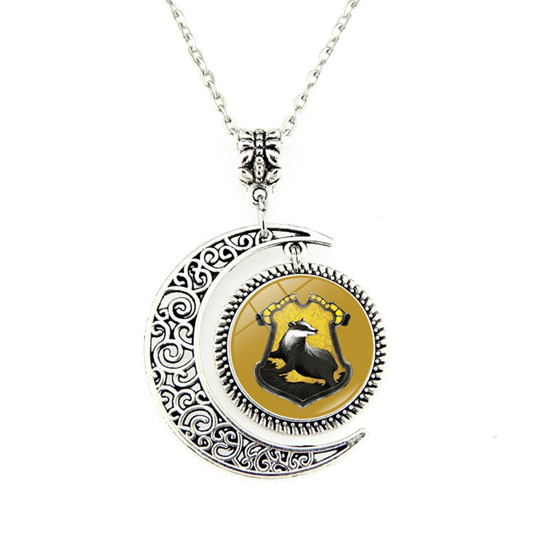 Potter Badge Time Gem Moon Necklace