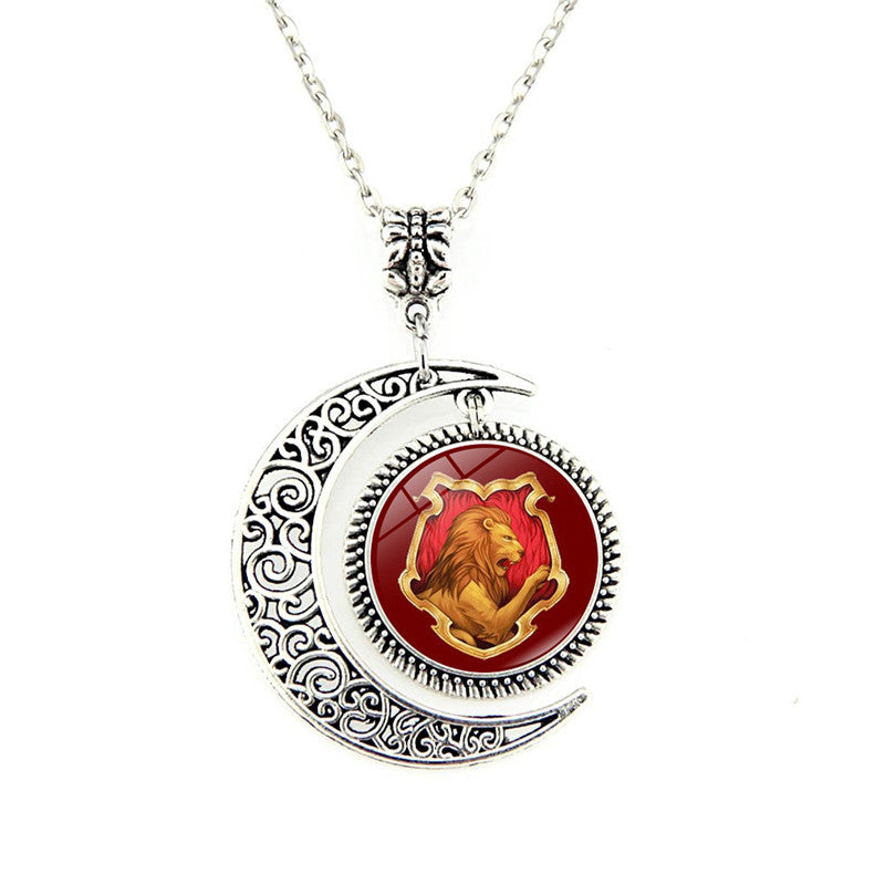 Potter Badge Time Gem Moon Necklace