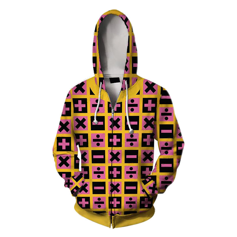 Unisex JOJO 3D Printed Cosplay Zipper Hoodie