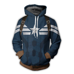 Cool Unisex Captain America Printed Cosplay Hoodie