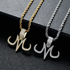 Trendy Anime Logo Pendant Zircon Necklace