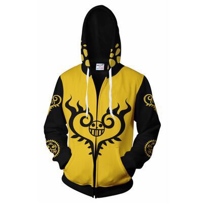 Unisex Trendy Luffy 3d Zipper Cosplay Hoodie