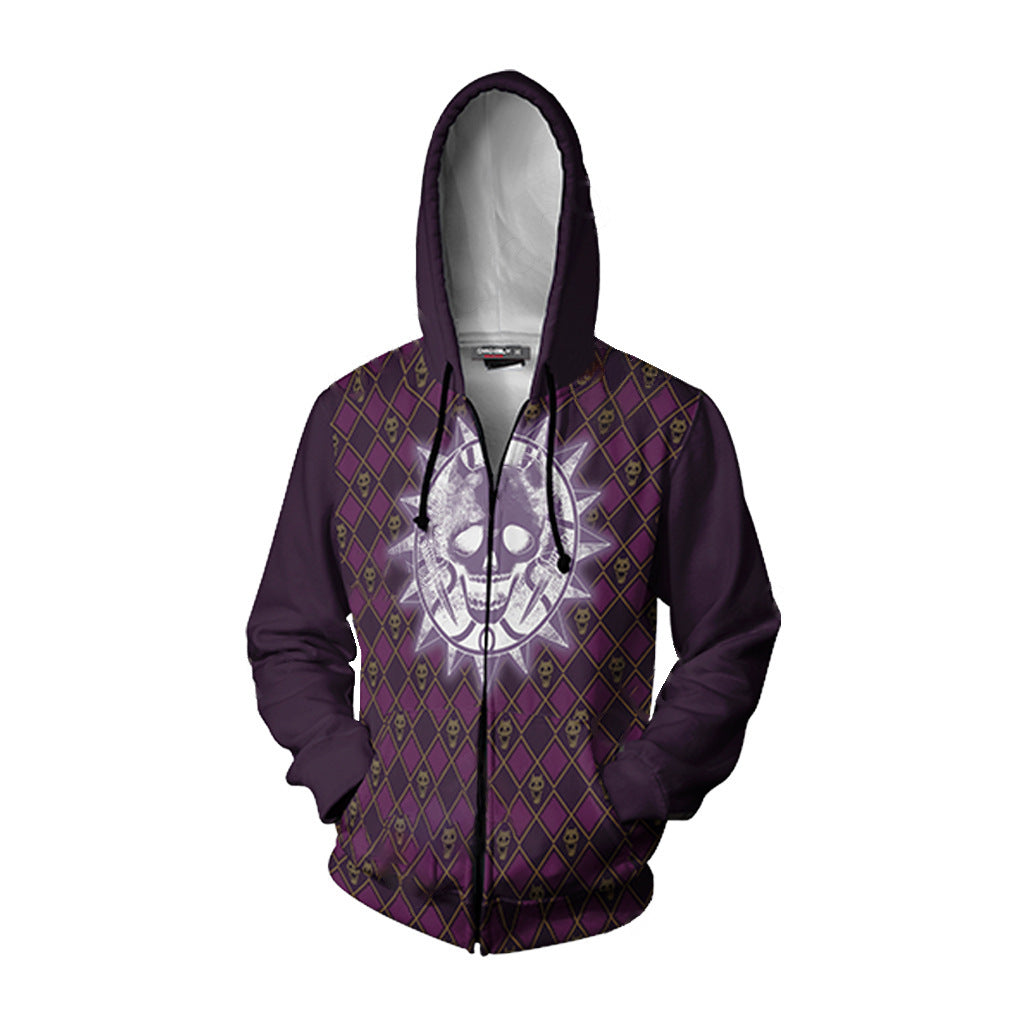 Cool Jojo 3D Print Zipper Cosplay Hoodie