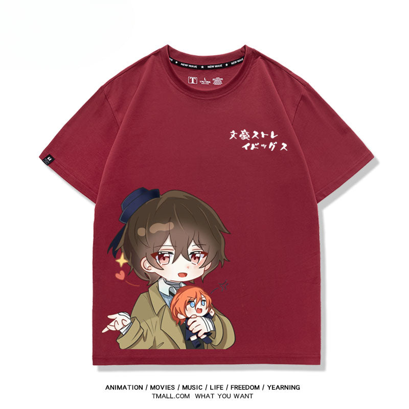 Unisex Anime Pattern Short-sleeved T-shirt