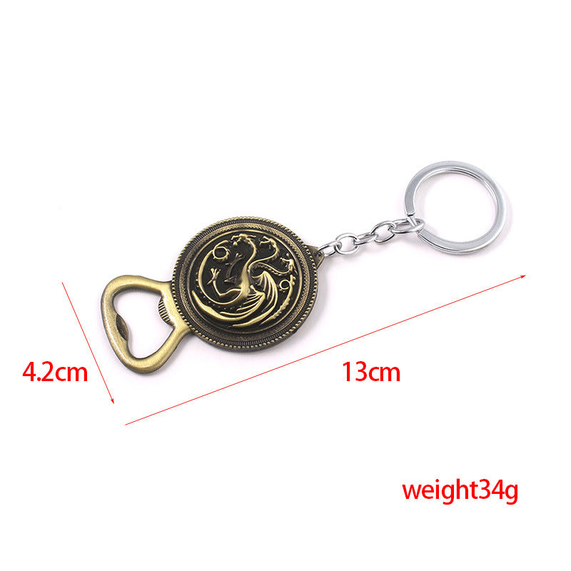 Dragon Wolf Bottle Opener Keychain Pendant