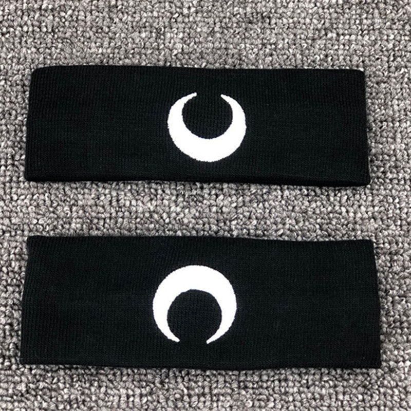 Kpop Style Moon Embroidered Sports Sweat-absorbing Headband