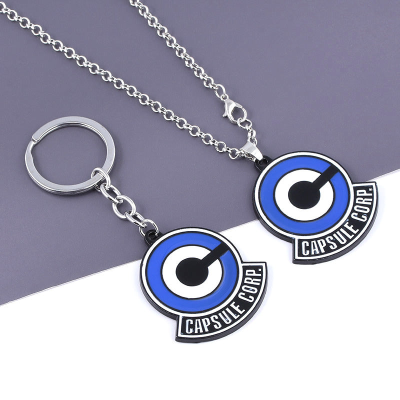 CAPSULE CORP Anime Keychain Pendant Necklace