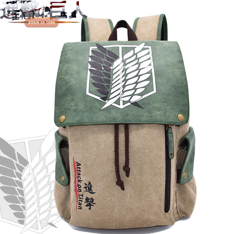 Trendy Anime Canvas Backpack